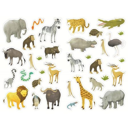 Pochette de 408 gommettes les animaux sauvages adhésives repositionnables