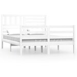 vidaXL Cadre de lit Blanc Bois massif 135x190 cm Double