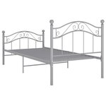 vidaXL Cadre de lit Gris Métal 90x200 cm