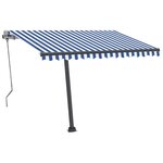 vidaXL Auvent automatique capteur de vent/LED 350x250 cm Bleu et blanc