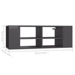 vidaXL Meuble TV mural Gris 102x35x35 cm Aggloméré