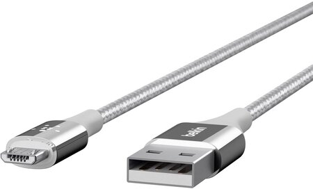 Belkin duratek câble usb 1 2 m usb 2.0 usb a micro-usb b argent
