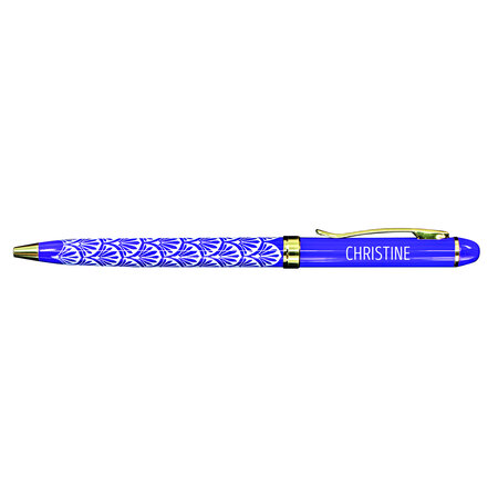 Stylo fin en métal laqué violet - Christine