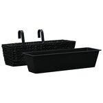vidaXL Jardinières 2 Pièces Jacinthe d'eau Noir