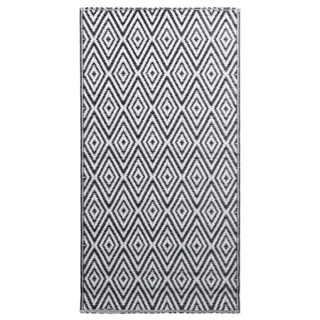 vidaXL Tapis d'extérieur Blanc et noir 160x230 cm PP
