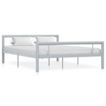 vidaXL Cadre de lit Gris et blanc Métal 120 x 200 cm