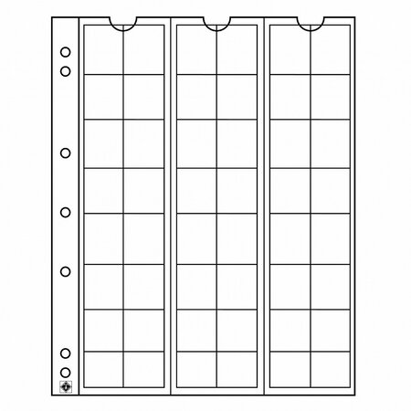 Paquet de 5 feuilles leuchtturm numis pour monnaies d'un diamètre jusqu'à 17 00 mm (301127)