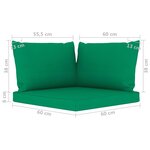 vidaXL Salon de jardin 6 Pièces avec coussins vert Bois de pin imprégné