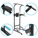 Barre de traction sur pied multifonction ajustable olympe chaise romaine musculation complète