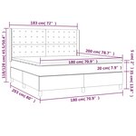 vidaXL Sommier tapissier avec matelas et LED Noir 180x200 cm Velours