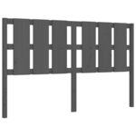 vidaXL Cadre de lit avec tête de lit gris 160x200 cm bois massif