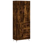 vidaXL Buffet haut Chêne fumé 69 5x34x180 cm Bois d'ingénierie