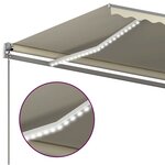 vidaXL Auvent automatique capteur de vent/LED 6x3 m Crème