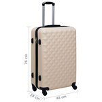 vidaXL Valise rigide Doré ABS