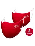 2 masques lavables rouge antimicrobien  (l / homme)