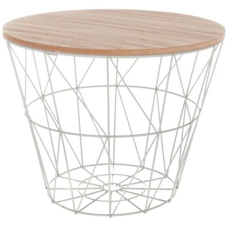 Table café Kumi métal - D, 38 x H, 30,5 cm - Gris