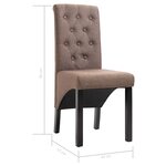 vidaXL Chaises à manger lot de 6 marron tissu