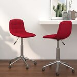 vidaXL Chaises pivotantes à manger lot de 2 rouge bordeaux tissu