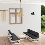 vidaXL Salon de jardin 9 Pièces avec coussins Bois de pin massif