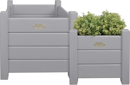 Bacs à fleurs carrés en pin (Lot de 2)