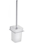 Goupillon de toilettes mural en verre et zinc NIKI 37,5 x13,5 x10,5 cm