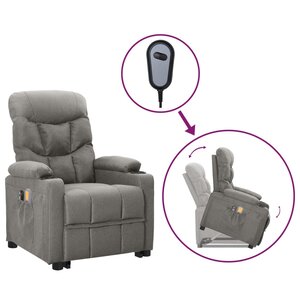 vidaXL Fauteuil de massage inclinable Gris clair Tissu