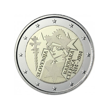 Monnaie 2 euros commémorative slovénie 2014 - barbara de cillei