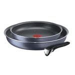 Tefal lot de 2 poeles ingenio elegance avec poignée amovible - ø 24 / 28 cm