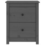 vidaXL Tables de chevet 2 Pièces Gris 50x35x61 5 cm Bois de pin massif