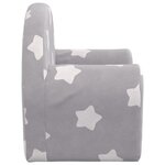 vidaXL Canapé pour enfants Gris clair avec étoiles Peluche douce