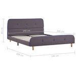 vidaXL Cadre de lit Taupe Tissu 140 x 200 cm
