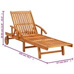 vidaXL Chaises longues 2 Pièces avec coussins Bois d'acacia solide