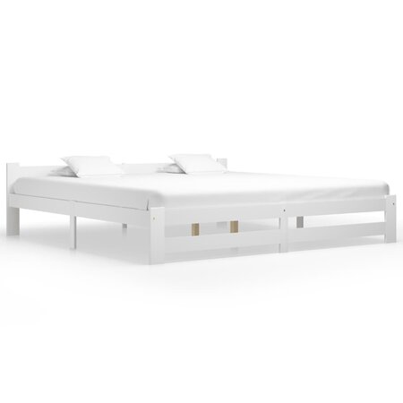 vidaXL Cadre de lit Blanc Bois de pin massif 200x200 cm