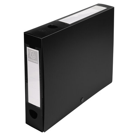 Boite De Classement À Pression Dos 60mm Polypropylène 7/10e Opaque - A4 - Noir - X 10 - Exacompta