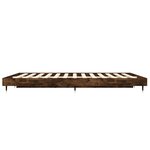 vidaXL Cadre de lit chêne fumé 120x190 cm bois d'ingénierie
