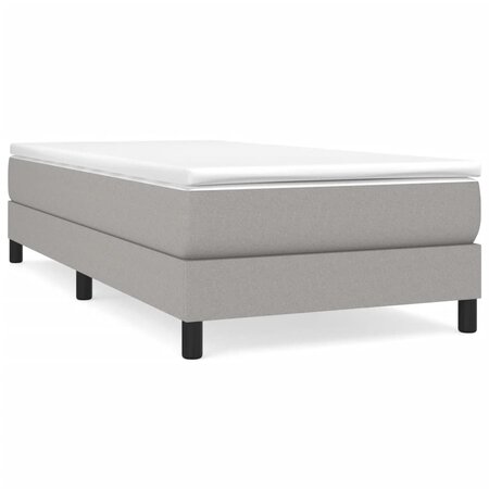 vidaXL Lit à sommier tapissier avec matelas Gris clair 90x200 cm Tissu