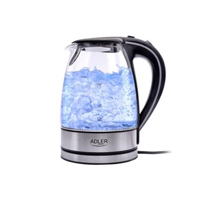 Bouilloire en verre et acier inoxydable avec led bleu intégrée 1,7L 2000W ADLER EUROPE