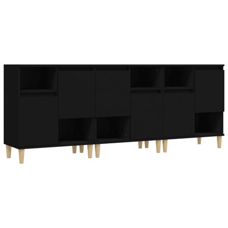 vidaXL Buffets 3 Pièces noir 60x35x70 cm bois d'ingénierie