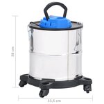 vidaXL Aspirateur à cendres et filtre HEPA 1200W 20 L Acier inoxydable