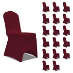 vidaXL Housses élastiques de chaise Bordeaux 18 Pièces