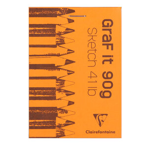 Bloc collé grafit a7 90g 80f blanc clairefontaine