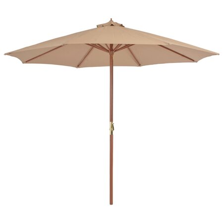 vidaXL Parasol d'extérieur avec mât en bois 300 cm Taupe