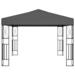 vidaXL Tonnelle avec guirlande lumineuse à LED 3x3 m Anthracite Tissu