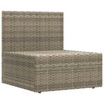 vidaXL Salon de jardin 9 Pièces avec coussins Gris Résine tressée