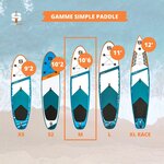 Paddle gonflable m 10'6" 30'' 5'' (323 x 76 x 13 cm) avec pagaie  leash  pompe et sac de transport