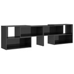 vidaXL Meuble TV Gris brillant 149x30x52 cm Aggloméré