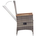 vidaXL Ensemble de salle à manger de jardin 3 Pièces Gris