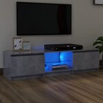 vidaXL Meuble TV avec lumières LED gris béton 140x40x35 5 cm