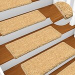 vidaXL Tapis d'escalier 15 Pièces 65x21x4 cm Beige