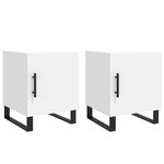vidaXL Tables de chevet 2 Pièces blanc 40x40x50 cm bois d’ingénierie